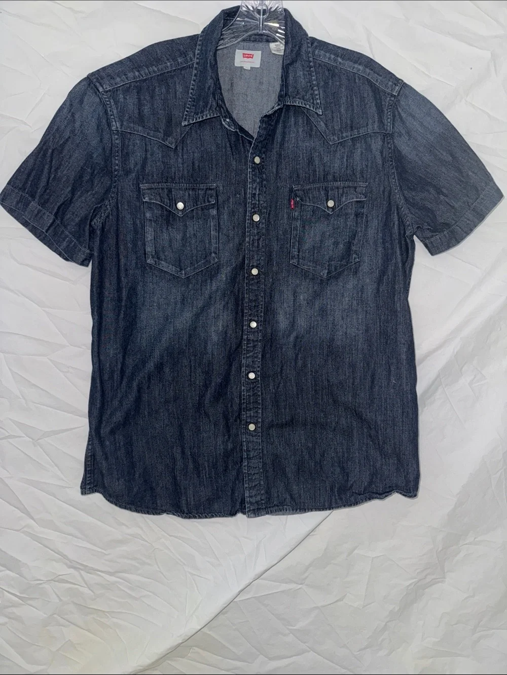 Levi's Indigo Short-Sleeve Denim Pearl Snap Western Shirt